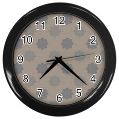 Floral Pattern Wall Clock (black) by Valentinaart