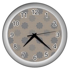 Floral Pattern Wall Clock (silver) by Valentinaart