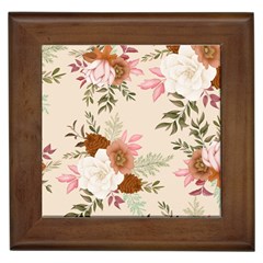 Floral Pattern Framed Tile by Valentinaart