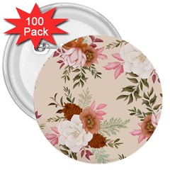 Floral Pattern 3  Buttons (100 Pack)  by Valentinaart