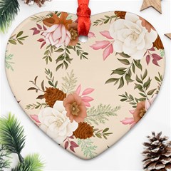 Floral Pattern Heart Ornament (two Sides)