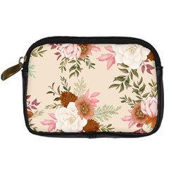 Floral Pattern Digital Camera Leather Case by Valentinaart