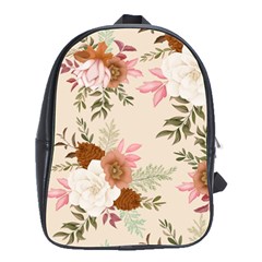 Floral Pattern School Bag (large) by Valentinaart