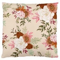 Floral Pattern Large Flano Cushion Case (one Side) by Valentinaart