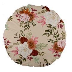 Floral Pattern Large 18  Premium Flano Round Cushions by Valentinaart