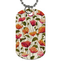 Floral Pattern Dog Tag (one Side) by Valentinaart