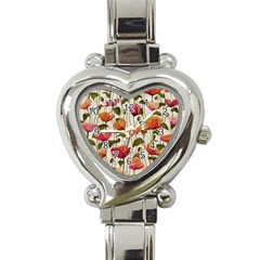 Floral Pattern Heart Italian Charm Watch by Valentinaart