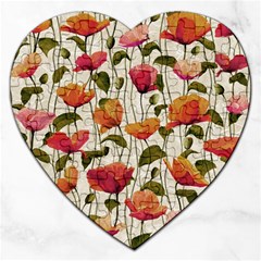 Floral Pattern Jigsaw Puzzle (heart) by Valentinaart