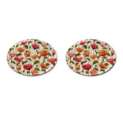 Floral Pattern Cufflinks (oval) by Valentinaart