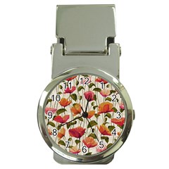 Floral Pattern Money Clip Watches by Valentinaart