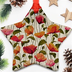 Floral Pattern Star Ornament (two Sides)