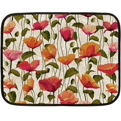 Floral Pattern Fleece Blanket (mini) by Valentinaart