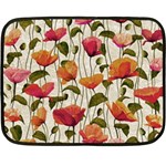 Floral pattern Double Sided Fleece Blanket (Mini)  35 x27  Blanket Front