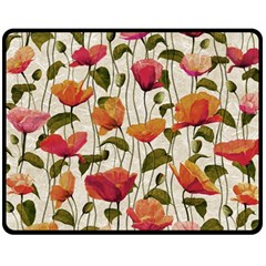 Floral Pattern Fleece Blanket (medium)  by Valentinaart