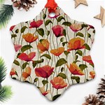 Floral pattern Snowflake Ornament (Two Sides) Front