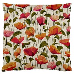 Floral Pattern Large Cushion Case (one Side) by Valentinaart