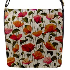 Floral Pattern Flap Closure Messenger Bag (s) by Valentinaart