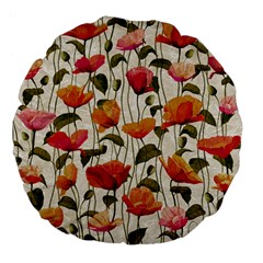 Floral Pattern Large 18  Premium Flano Round Cushions by Valentinaart