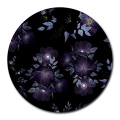 Floral Pattern Round Mousepads by Valentinaart