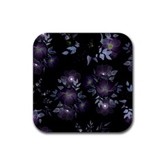 Floral Pattern Rubber Coaster (square) by Valentinaart