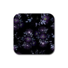 Floral Pattern Rubber Square Coaster (4 Pack) by Valentinaart