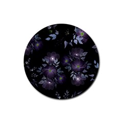 Floral Pattern Rubber Coaster (round) by Valentinaart