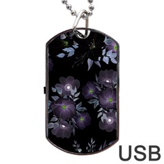 Floral Pattern Dog Tag Usb Flash (one Side) by Valentinaart