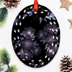 Floral Pattern Oval Filigree Ornament (two Sides)