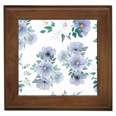 Floral Pattern Framed Tile by Valentinaart