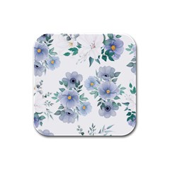 Floral Pattern Rubber Square Coaster (4 Pack) by Valentinaart