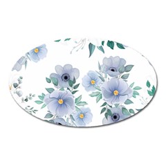 Floral Pattern Oval Magnet by Valentinaart