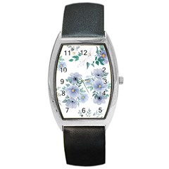 Floral Pattern Barrel Style Metal Watch by Valentinaart