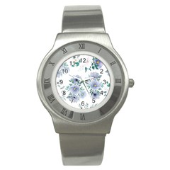 Floral Pattern Stainless Steel Watch by Valentinaart