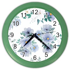 Floral Pattern Color Wall Clock by Valentinaart