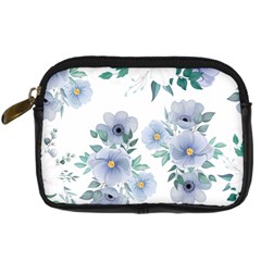 Floral Pattern Digital Camera Leather Case by Valentinaart