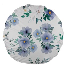 Floral Pattern Large 18  Premium Flano Round Cushions by Valentinaart