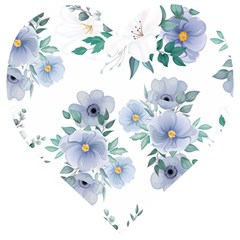 Floral Pattern Wooden Puzzle Heart by Valentinaart