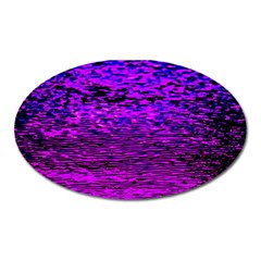 Magenta Waves Flow Series 2 Oval Magnet by DimitriosArt