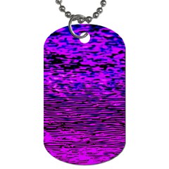 Magenta Waves Flow Series 2 Dog Tag (two Sides) by DimitriosArt