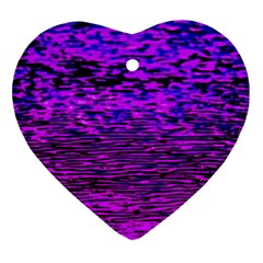 Magenta Waves Flow Series 2 Heart Ornament (two Sides) by DimitriosArt