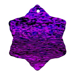 Magenta Waves Flow Series 2 Snowflake Ornament (two Sides) by DimitriosArt