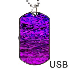 Magenta Waves Flow Series 2 Dog Tag Usb Flash (one Side) by DimitriosArt