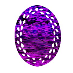 Magenta Waves Flow Series 2 Ornament (oval Filigree) by DimitriosArt