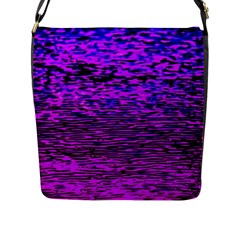 Magenta Waves Flow Series 2 Flap Closure Messenger Bag (l) by DimitriosArt