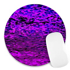 Magenta Waves Flow Series 2 Round Mousepads by DimitriosArt