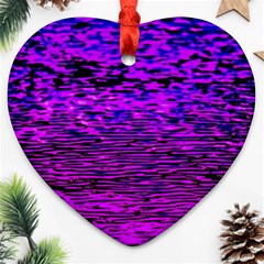 Magenta Waves Flow Series 2 Ornament (heart) by DimitriosArt