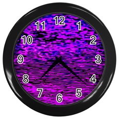 Magenta Waves Flow Series 2 Wall Clock (black) by DimitriosArt