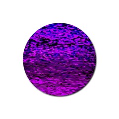 Magenta Waves Flow Series 2 Rubber Coaster (round) by DimitriosArt