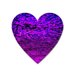 Magenta Waves Flow Series 2 Heart Magnet by DimitriosArt