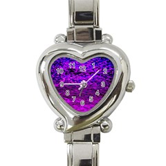 Magenta Waves Flow Series 2 Heart Italian Charm Watch by DimitriosArt